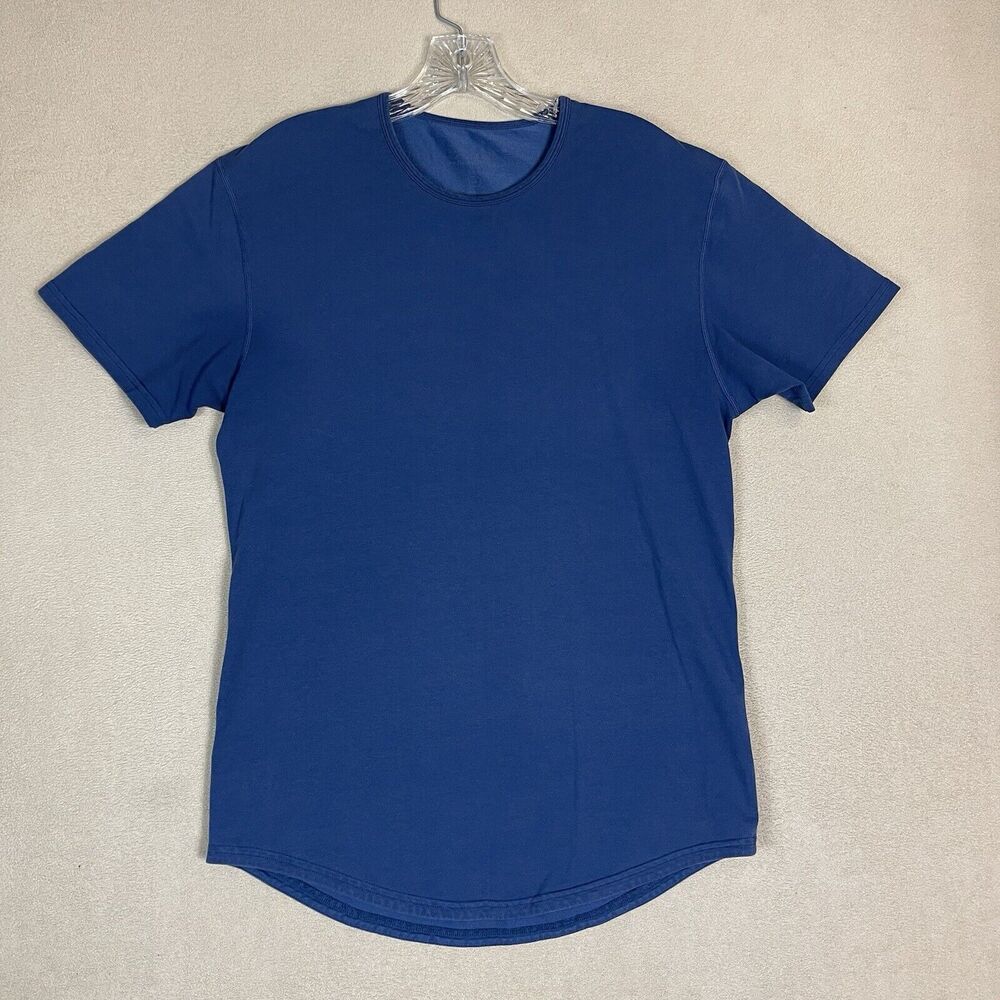 BYLT Basics T Shirt Mens Medium Blue Short Sleeve Round Ham Crew Neck Stretch